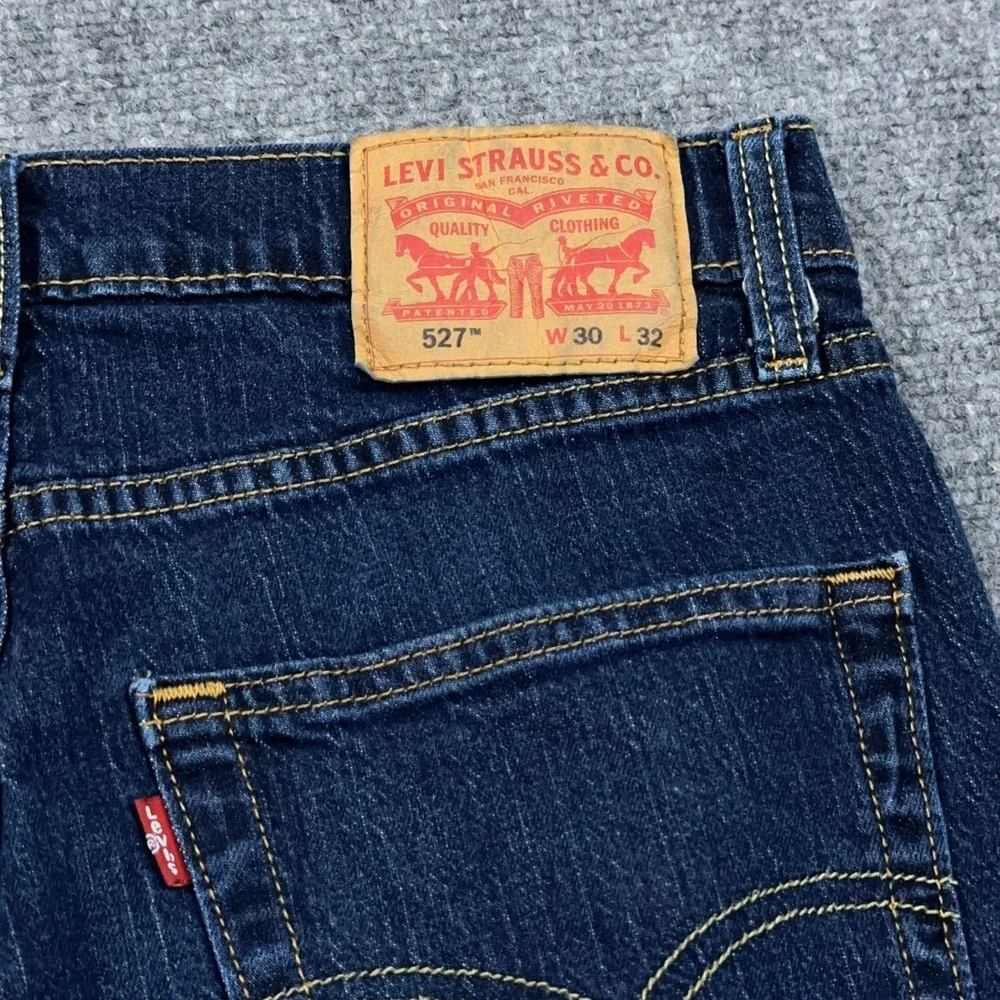 Levi's 527 Slim Bootcut Jeans Men's 30x32 Dark Wash Stretch Denim Western